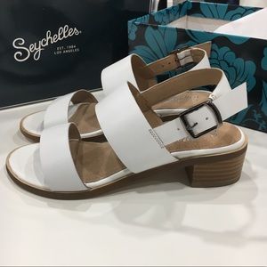 Seychelles Gallivant White Leather Sandal - 7.5